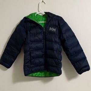 Helly Hansen Dark Blue Ski Jacket with Bright Green Interior